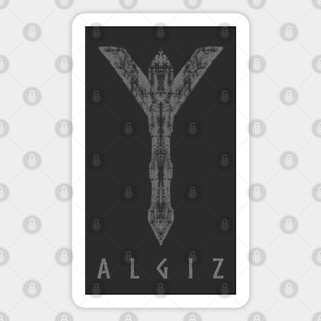 Algiz, Symbol of Protection Magnet by Alpha Eoh